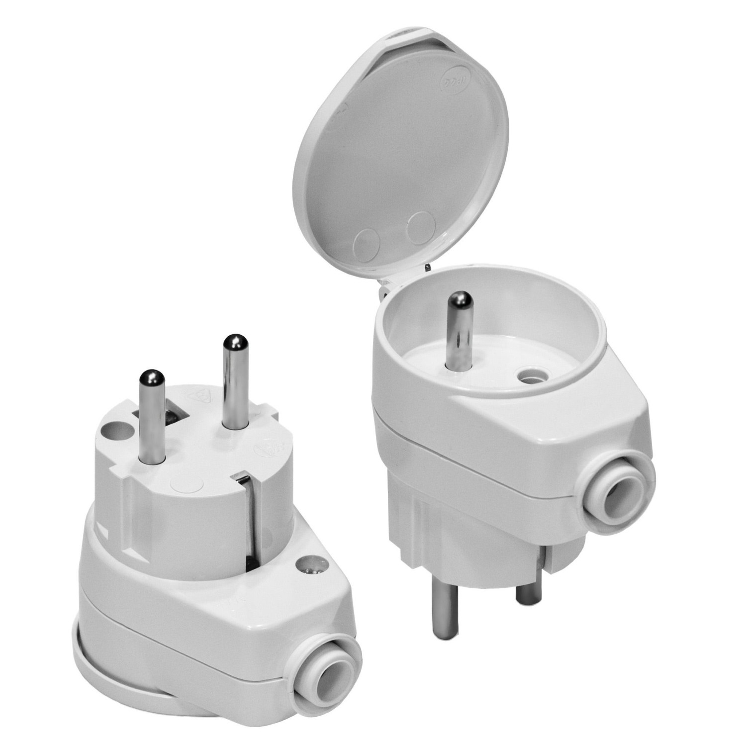 ANGLED PLUG w/ SOCKET & FLAP COVER 10pcs WHITE WT-16U/G-K ANGLED PLUG w/ SOCKET & FLAP COVER 10pcs WHITE WT-16U/G-K