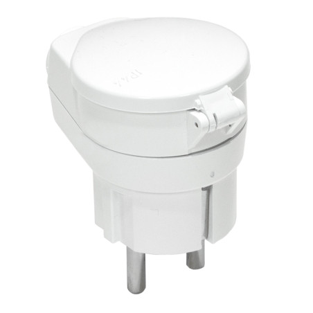 ANGLED PLUG w/ SOCKET & FLAP COVER 10pcs WHITE WT-16U/G-K