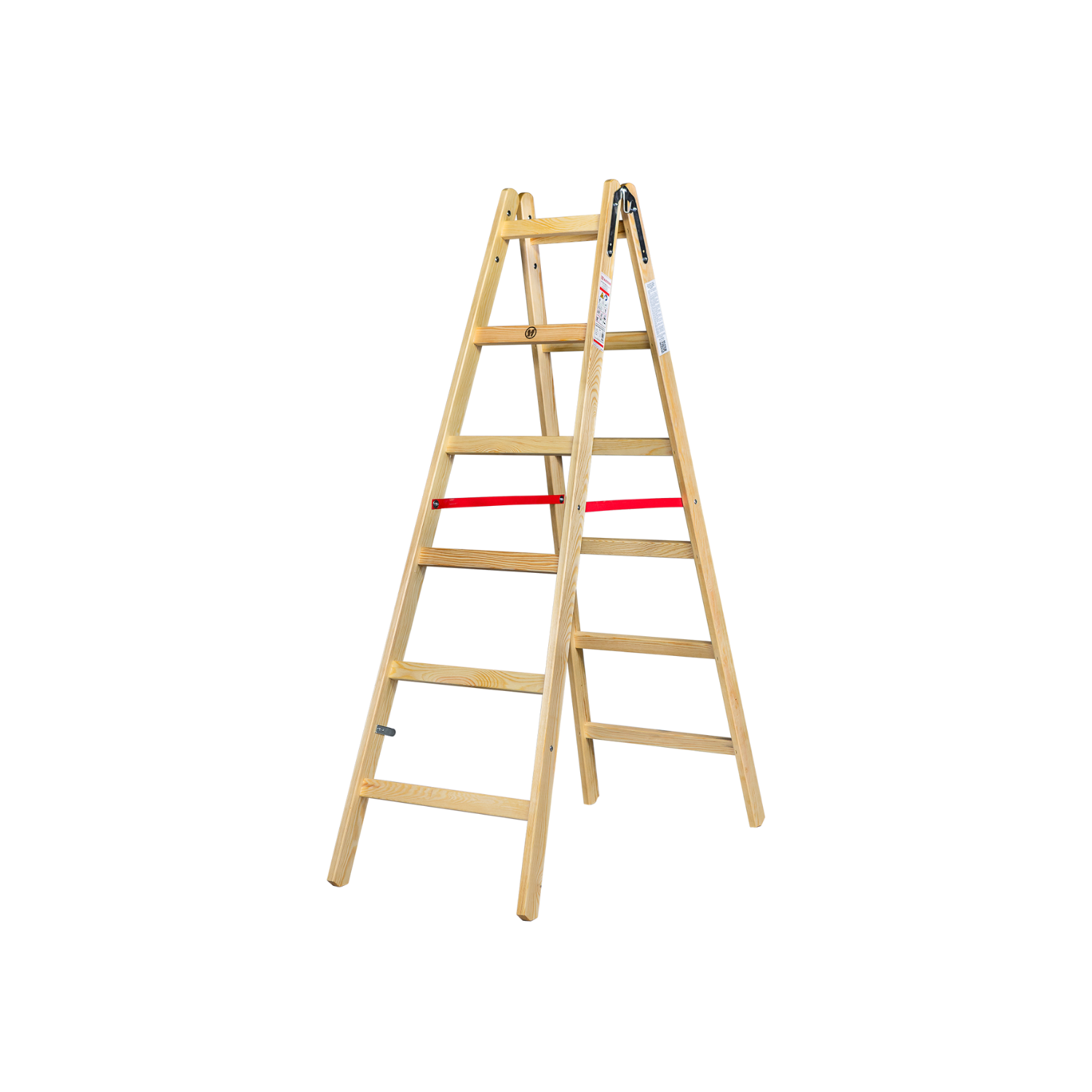 WOODEN FREESTANDING RUNG LADDER 2x6 150kg