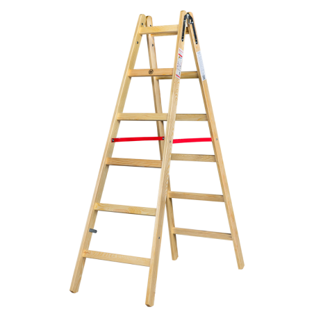 WOODEN FREESTANDING RUNG LADDER 2x6 150kg