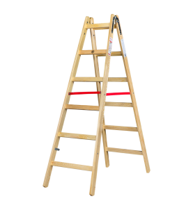 WOODEN FREESTANDING RUNG LADDER 2x6 150kg