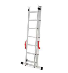 ALUMINIUM TRIPLE EXTENSION MULTI-PURPOSE LADDER BASIC 3x7 150kg