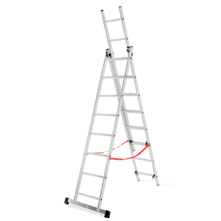 ALUMINIUM TRIPLE EXTENSION MULTI-PURPOSE LADDER BASIC 3x8 150kg
