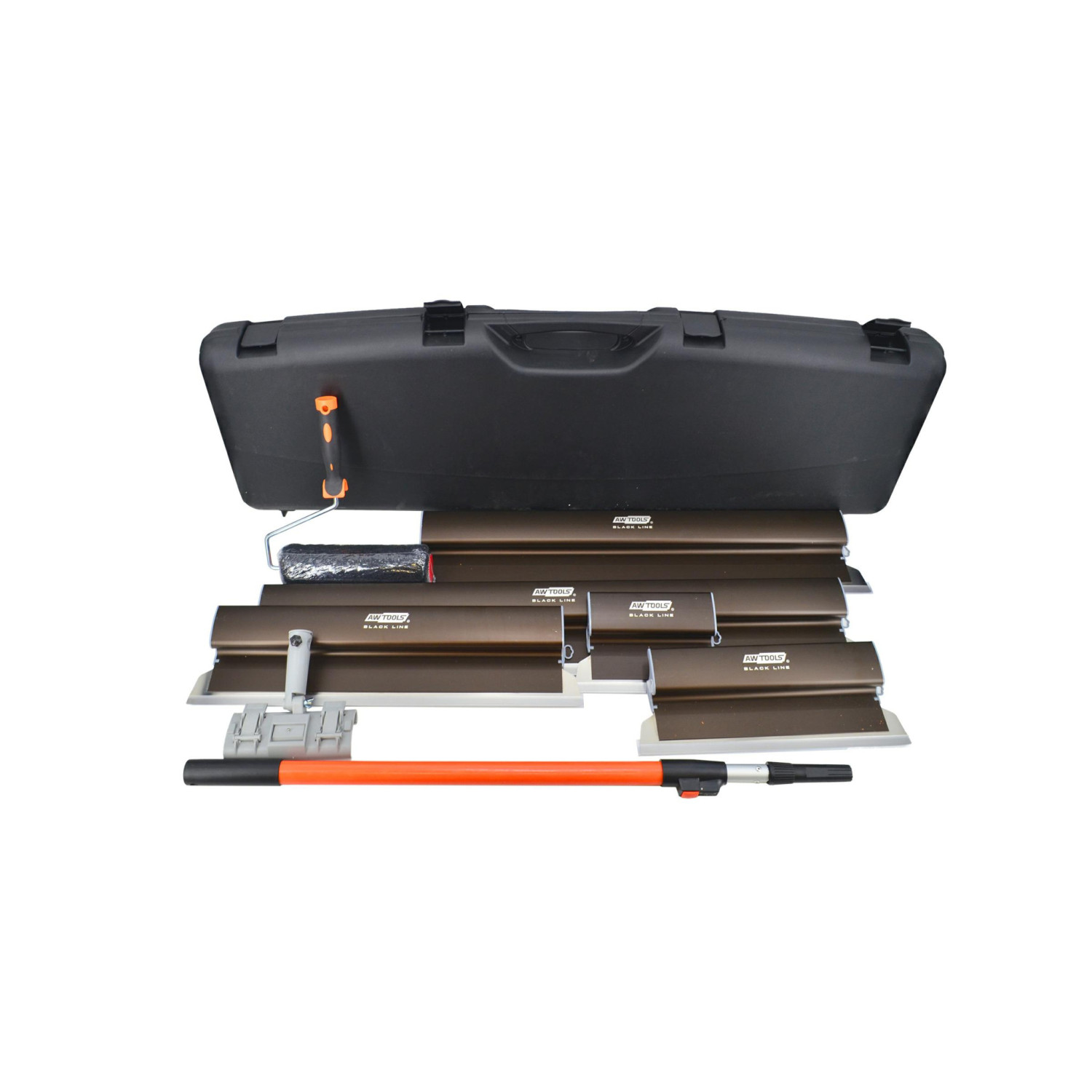 DRYWALL SKIMMING BLADE SET 9pcs/ TRANSPORT CASE/ BLACK LINE