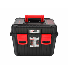 PLASTIC TOOLBOX w/ LID ORGANISERS 445x360x337mm BLACK LINE
