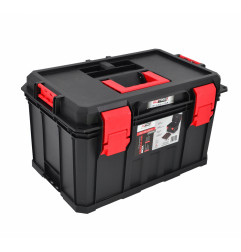 PLASTIC TOOLBOX w/ DIVIDERS 530x355x310mm BLACK LINE