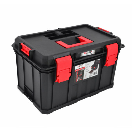 PLASTIC TOOLBOX w/ DIVIDERS 530x355x310mm BLACK LINE