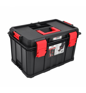 PLASTIC TOOLBOX w/ DIVIDERS 530x355x310mm BLACK LINE