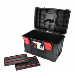 PLASTIC TOOLBOX w/ DIVIDERS 530x355x310mm BLACK LINE