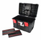 PLASTIC TOOLBOX w/ DIVIDERS 530x355x310mm BLACK LINE