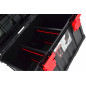 PLASTIC TOOLBOX w/ DIVIDERS 530x355x310mm BLACK LINE