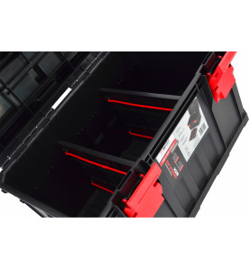 PLASTIC TOOLBOX w/ DIVIDERS 530x355x310mm BLACK LINE