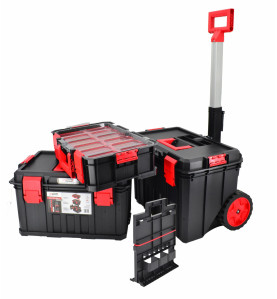 4in1 ROLLING MODULAR TOOLBOX w/ LID ORGANISERS 530x355x825mm