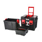 PLASTIC ROLLING PLASTIC TOOLBOX w/ LID ORGANISERS 450x360x640mm BLACK LINE