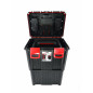 PLASTIC ROLLING PLASTIC TOOLBOX w/ LID ORGANISERS 450x360x640mm BLACK LINE