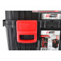 PLASTIC ROLLING PLASTIC TOOLBOX w/ LID ORGANISERS 450x360x640mm BLACK LINE