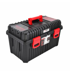 PLASTIC TOOLBOX w/ LID ORGANISERS 585x360x337mm BLACK LINE