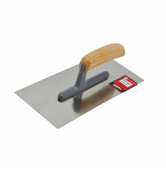 FINISHING STAINLESS STEEL TROWEL 270mm/ WOODEN HANDLE & POLYAMIDE SHANK