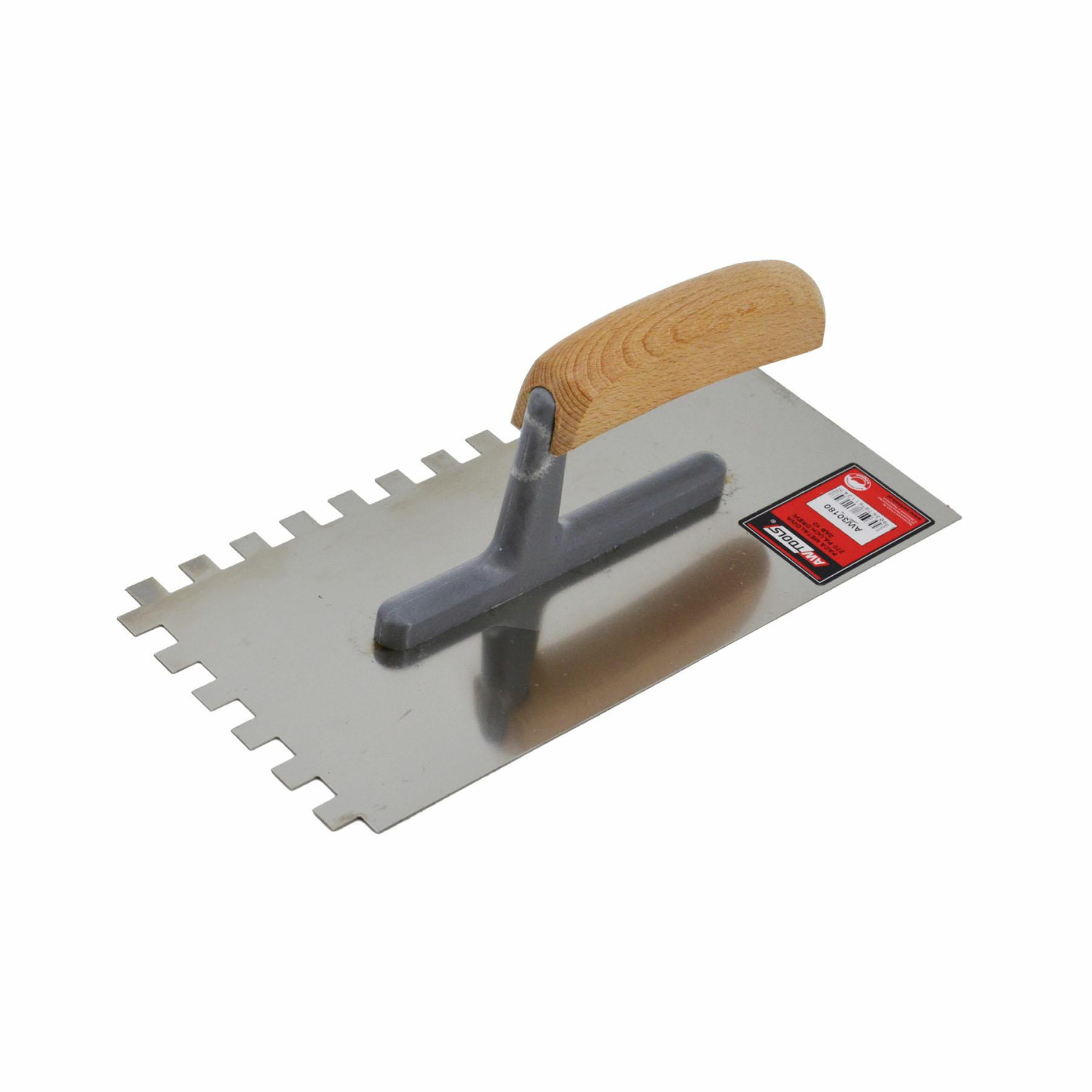 RECTANGULAR NOTCHED TROWEL 270mm/ 12x12/ WOODEN HANDLE