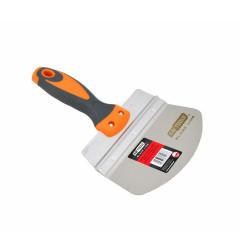STAINLESS STEEL DRYWALL BUCKET SCOOP KNIFE 165mm/ SOFT GRIP HANDLE/ BLACK LINE