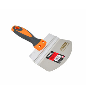 STAINLESS STEEL DRYWALL BUCKET SCOOP KNIFE 165mm/ SOFT GRIP HANDLE/ BLACK LINE