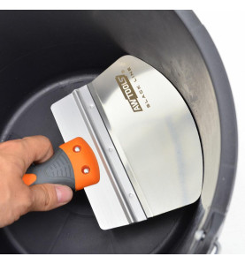 STAINLESS STEEL DRYWALL BUCKET SCOOP KNIFE 165mm/ SOFT GRIP HANDLE/ BLACK LINE