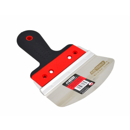 STAINLESS STEEL DRYWALL BUCKET SCOOP KNIFE 165mm/ TPR HANDLE/ BLACK LINE