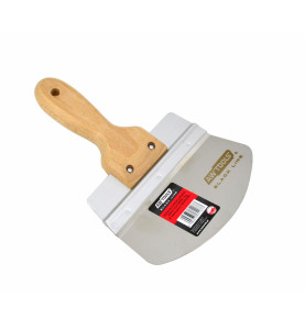 STAINLESS STEEL DRYWALL BUCKET SCOOP KNIFE 165mm/ WOODEN HANDLE/ BLACK LINE