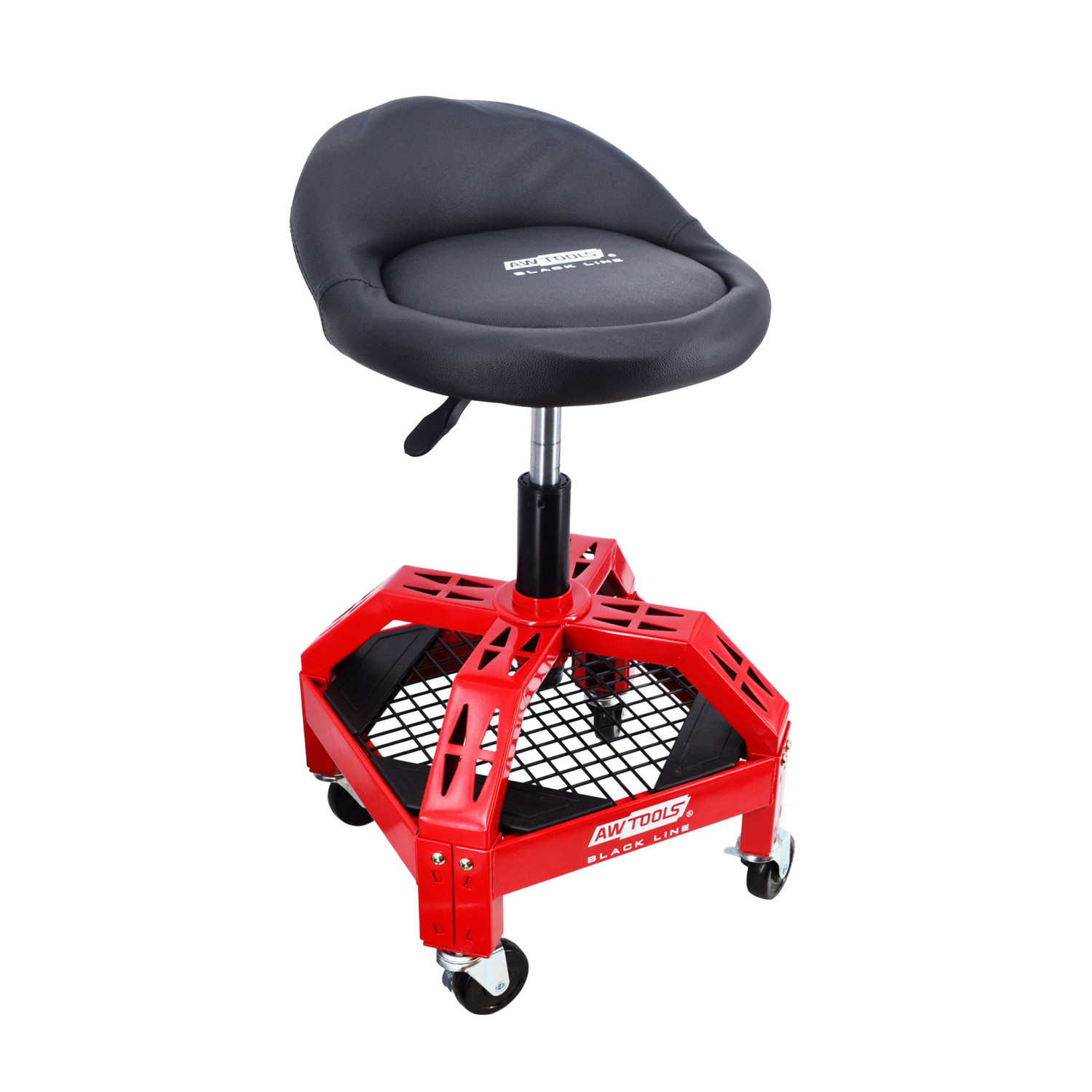 ADJUSTABLE ROLLING WORKSHOP SEAT STOOL w/ TOOL TRAY