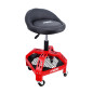 ADJUSTABLE ROLLING WORKSHOP SEAT STOOL w/ TOOL TRAY