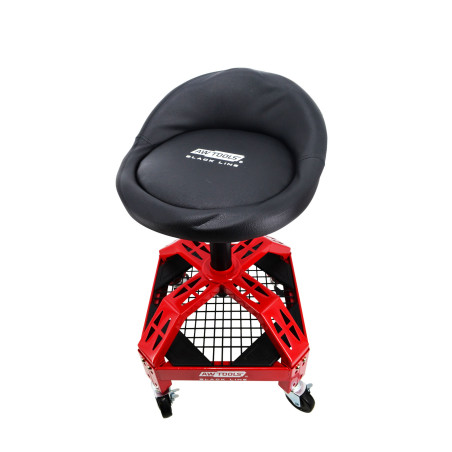 ADJUSTABLE ROLLING WORKSHOP SEAT STOOL w/ TOOL TRAY