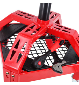 ADJUSTABLE ROLLING WORKSHOP SEAT STOOL w/ TOOL TRAY