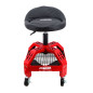 ADJUSTABLE ROLLING WORKSHOP SEAT STOOL w/ TOOL TRAY