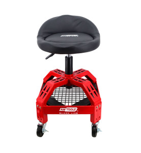 ADJUSTABLE ROLLING WORKSHOP SEAT STOOL w/ TOOL TRAY