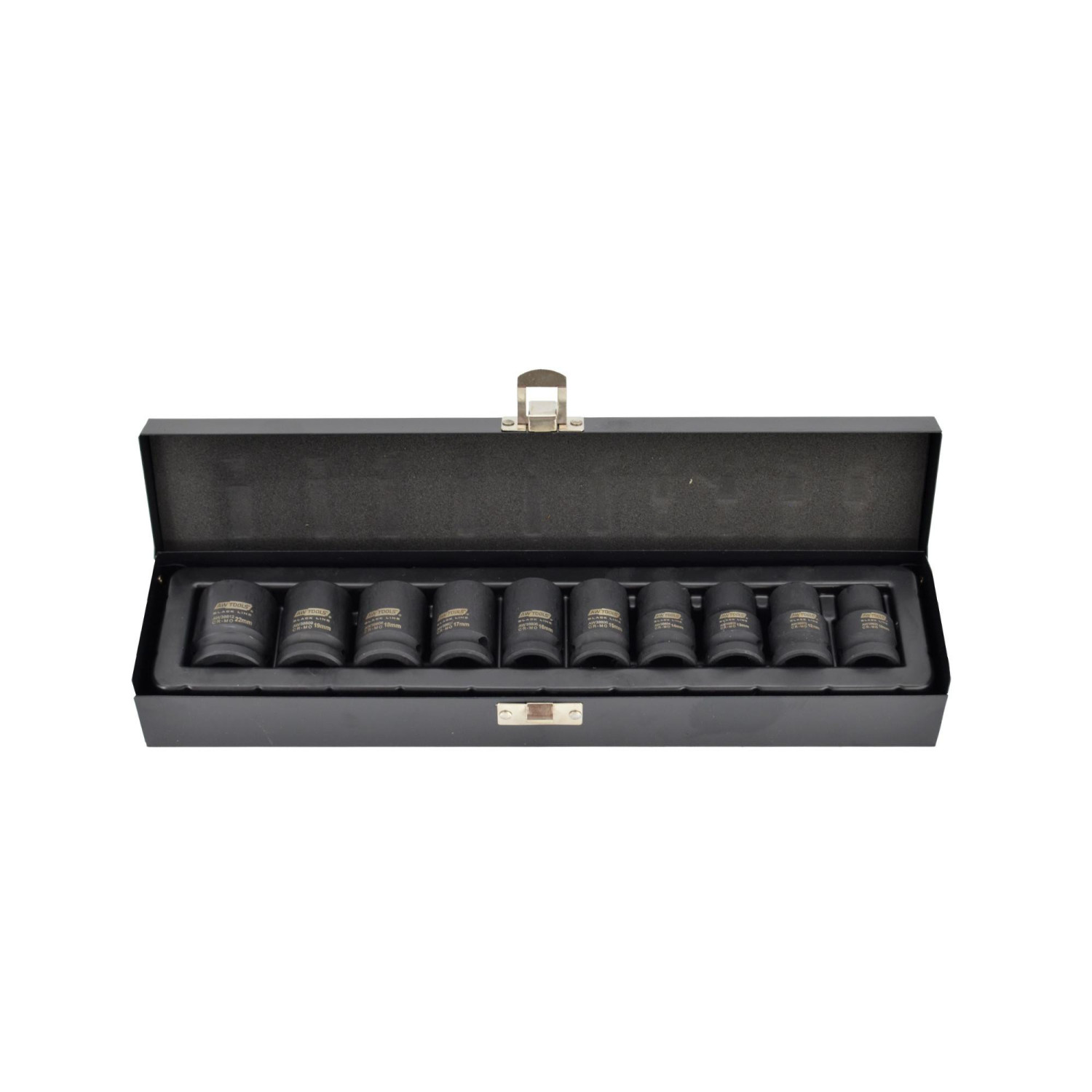 1/2" DRIVE IMPACT SOCKET SET 10-22mm 10pcs BLACK LINE