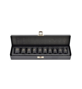 1/2" DRIVE IMPACT SOCKET SET 10-22mm 10pcs BLACK LINE