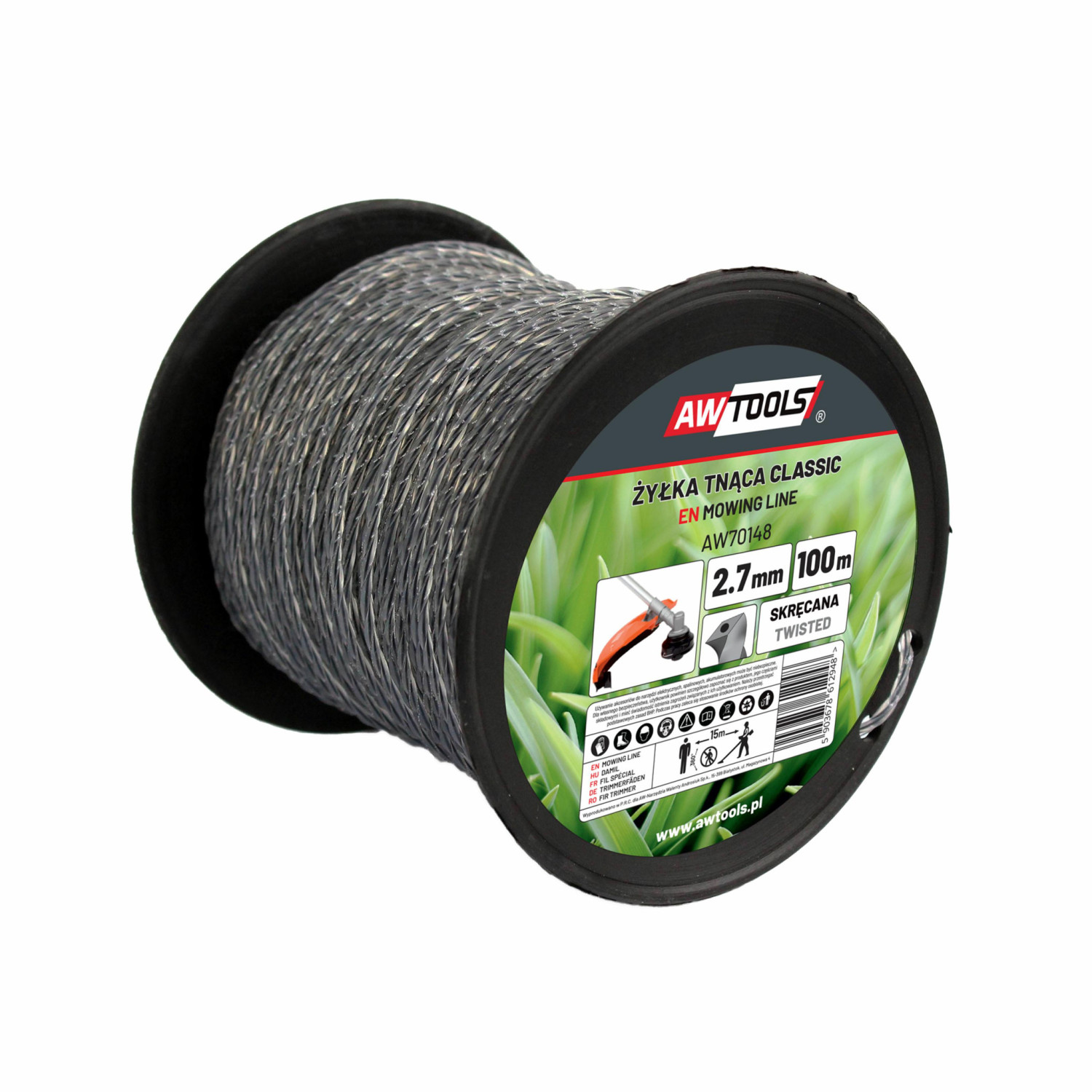PVC CORE TWIST SQUARE TRIMMER LINE 2.7x100m