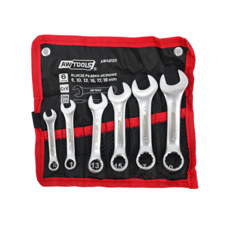 SHORT COMBINATION SPANNER SET 6pcs 8mm-19mm