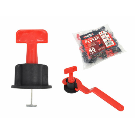 TILE LEVELING SYSTEM T-TYPE SPACERS 1.5mm (5-17mm) 50pcs + WRENCH