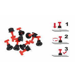 SYSTEM POZIOMOWANIA PŁYTEK 50szt. + KLUCZ