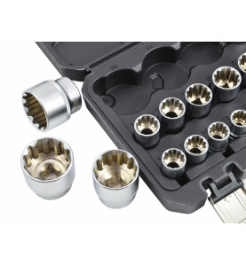 ZESTAW NASADEK SPLINE 21el. 12-KĄT. BLACK LINE