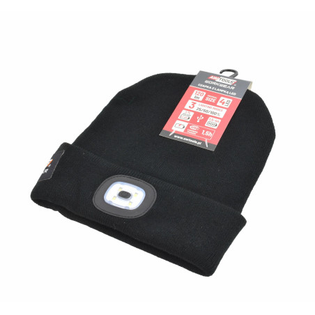 BEANIE w/ USB RECHARGEABLE LED HEAD LIGHT 120lm