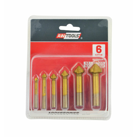 HSS-TiN COUNTERSINK DRILL BIT SET 6pcs 6.3 - 20.5mm