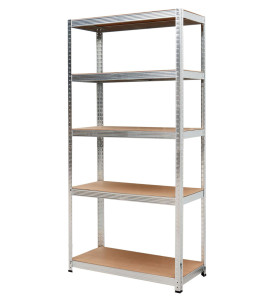 REGAŁ 5 PÓŁEK 180x90x40 NOŚNOŚĆ 100KG / 3.3MM - WCISKANY SZYBKI MONTAŻ