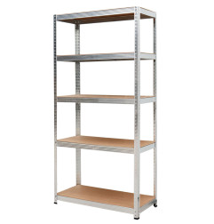 REGAŁ 5 PÓŁEK 180x90x40 NOŚNOŚĆ 250KG / 5.0MM - WCISKANY SZYBKI MONTAŻ