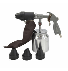 AIR SANDBLASTING GUN w/ ALU TANK 850ml & RECOVERY BAG