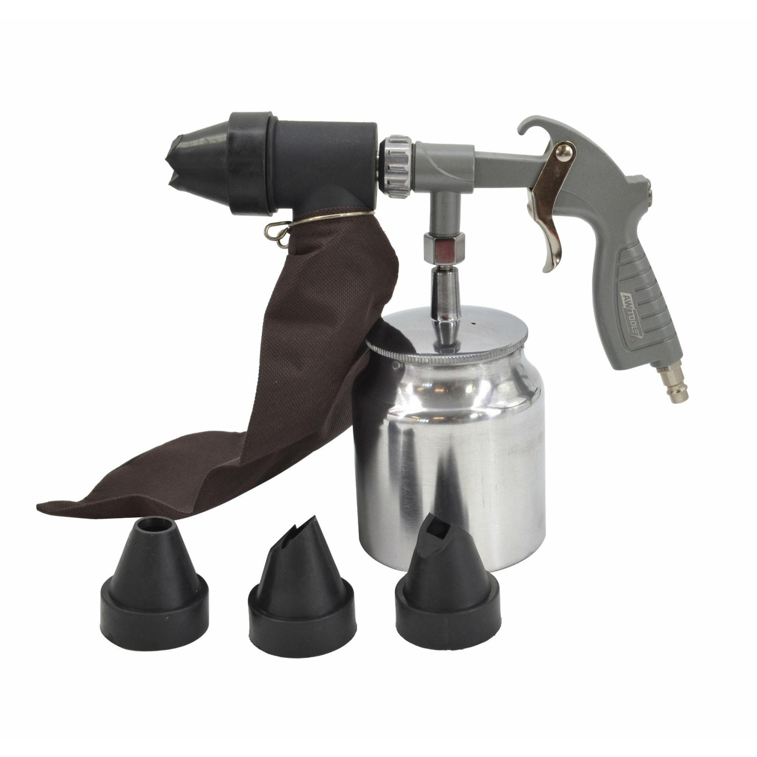 AIR SANDBLASTING GUN w/ ALU TANK 850ml & RECOVERY BAG
