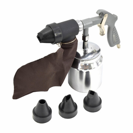 AIR SANDBLASTING GUN w/ ALU TANK 850ml & RECOVERY BAG