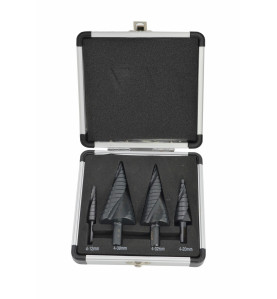 HSS-AlCrN SPIRAL STEP DRILL BIT SET 4pcs 4-39mm