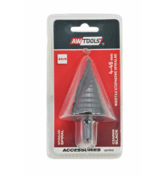 WIERTŁO STOPNIOWE SPIRALNE/ 4-45mm/ AICrN/ CZARNE